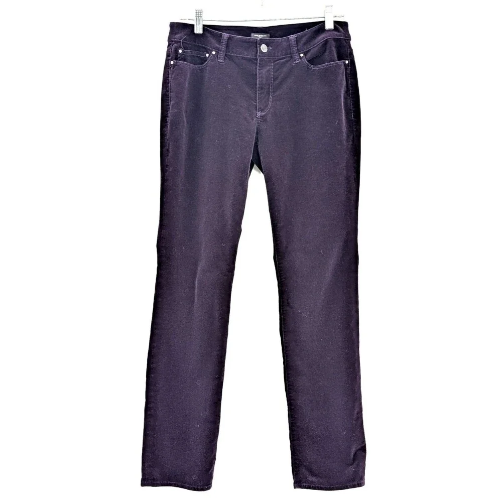 Ann Taylor Signature Plum Straight Leg Mid Rise Corduroy Pants Size 6 30/31